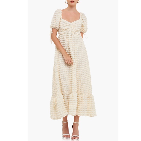 Endless Rose Textured Maxi Dress In Ivory - Picture 1 of 7